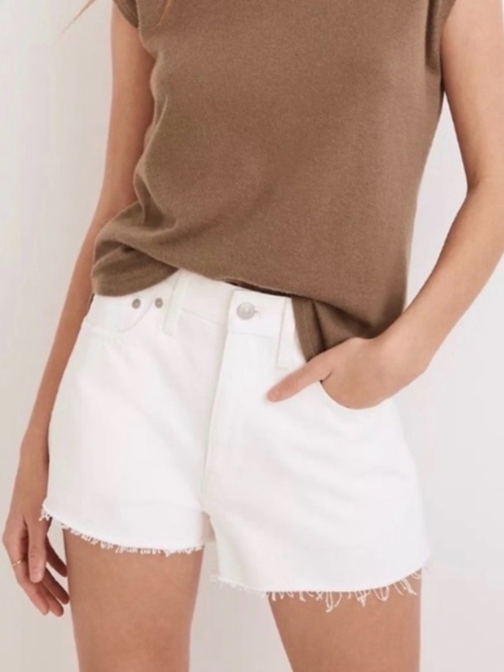 Madewell White Relaxed Denim Shorts
